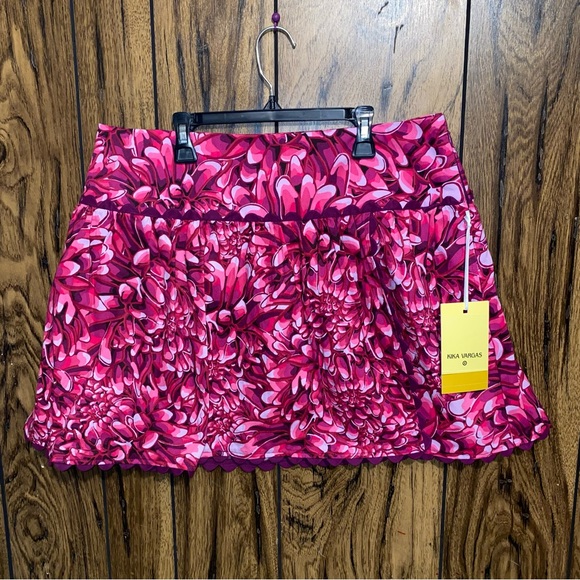 Kika Vargas x Target Mum Floral Scallop Edge Pink Mini Skirt - Picture 2 of 8